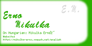 erno mikulka business card